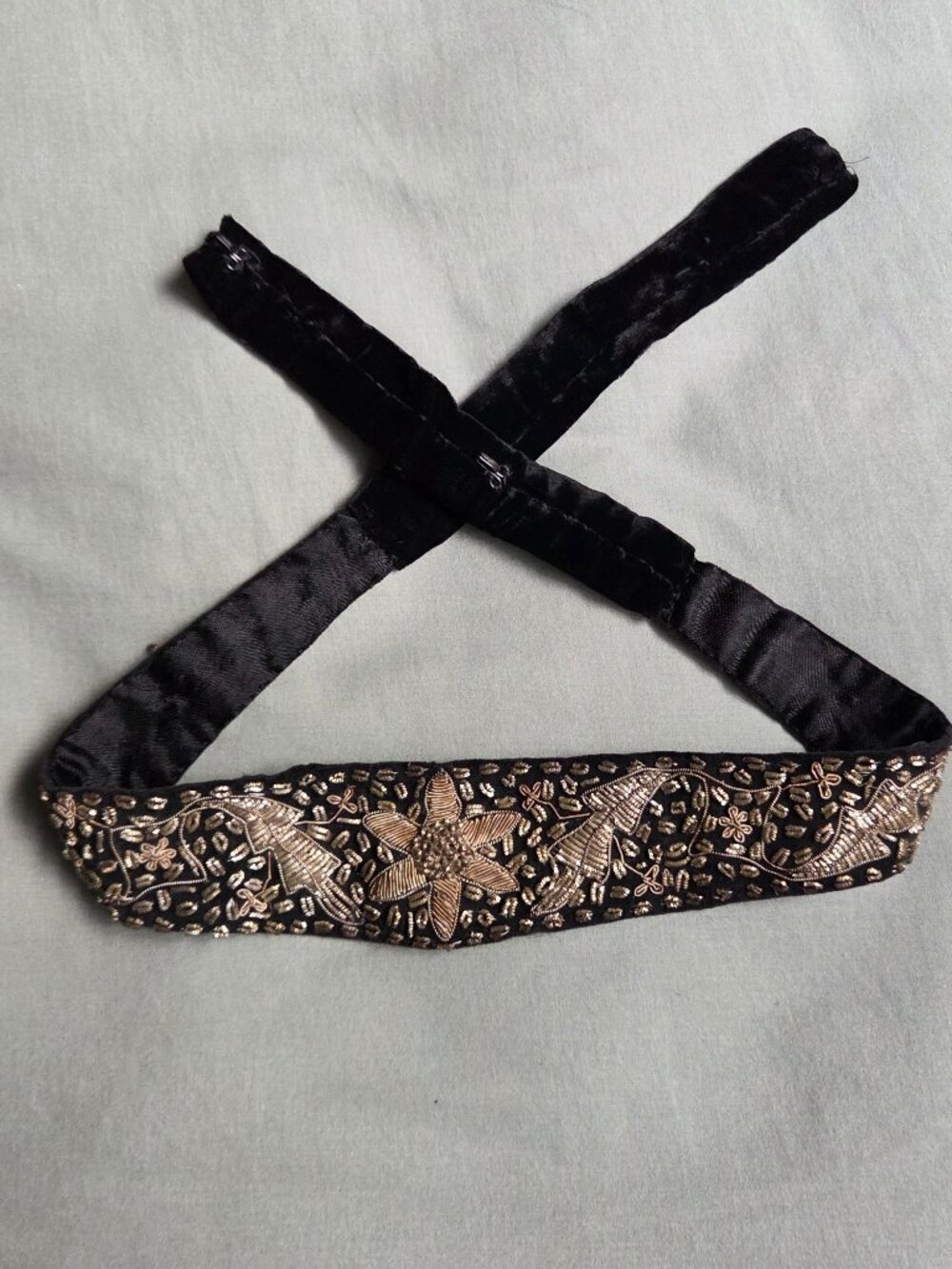 1920s Velvet and Metallic Belt